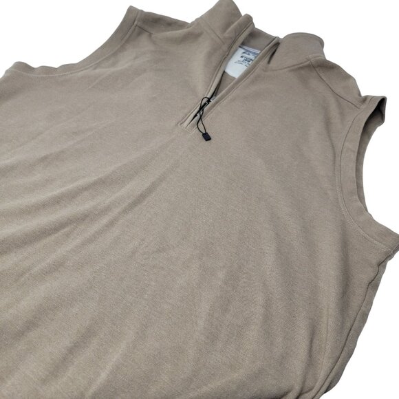 Bermuda Sands Storm Dry Quarter Zip Pullover Golf Vest Size Medium Tan Sleeveles - Picture 1 of 5